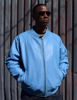 Baby Blue Butter Soft Baseball Leather Jacket Baby Blue Butter Soft Baseball Leather Jacket