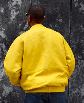Yellow Butter Soft Baseball Leather Jacket Yellow Butter Soft Baseball Leather Jacket