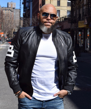 Black and White Mens 8 Ball Jacket Black and White Mens 8 Ball Jacket