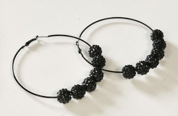 All Black Studded Hoops All Black Studded Hoops