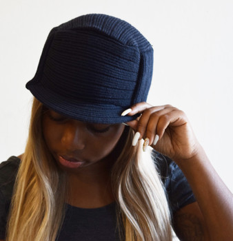 Black Knit Hat with Visor Black Knit Hat with Visor