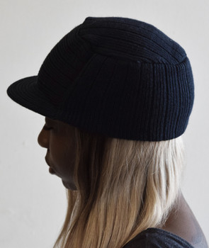Black Knit Hat with Visor Black Knit Hat with Visor