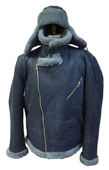 Jakewood Blue G Gator Sheepskin Jacket with Hat Jakewood Blue G Gator Sheepskin Jacket with Hat