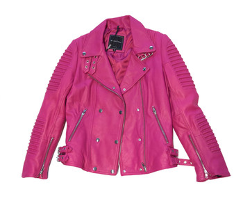 Hot Pink ladies Moto leather jacket Hot Pink ladies Moto leather jacket