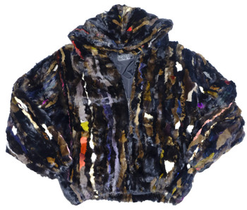 Multi Mink Fur Hooded Jacket Multi Mink Fur Hooded Jacket
