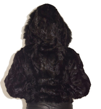 Hooded Mink Ladies Bomber Jacket Hooded Mink Ladies Bomber Jacket