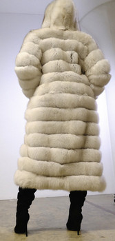 DLNYC Long Fox Fur Cream Coat DLNYC Long Fox Fur Cream Coat