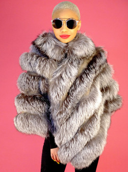 DLNYC Fox Fur Ladies Poncho DLNYC Fox Fur Ladies Poncho