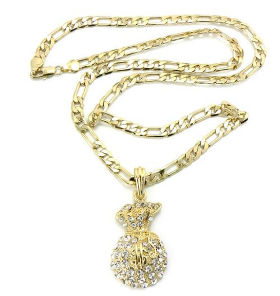 gold money bag chain