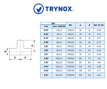 Trynox Sanitary DIN Welding Tee Trynox Sanitary DIN Welding Tee