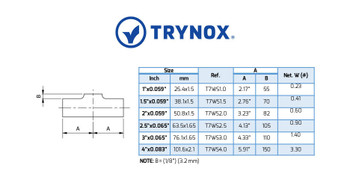 Trynox Sanitary SMS Welding Short Tee Trynox Sanitary SMS Welding Short Tee