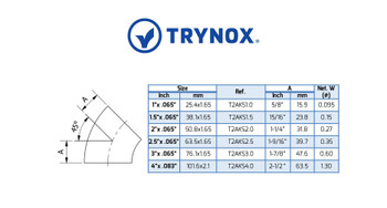 Trynox Sanitary 3A 45å¡ Welding Short Elbow Trynox Sanitary 3A 45å¡ Welding Short Elbow