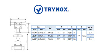 Trynox sanitary Diaphragm Valve Branch Type Trynox sanitary Diaphragm Valve Branch Type