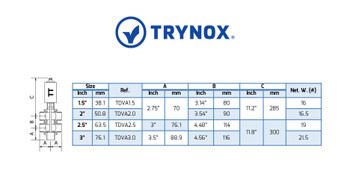 Trynox Sanitary Single Seat Divert Valve TT Trynox Sanitary Single Seat Divert Valve TT