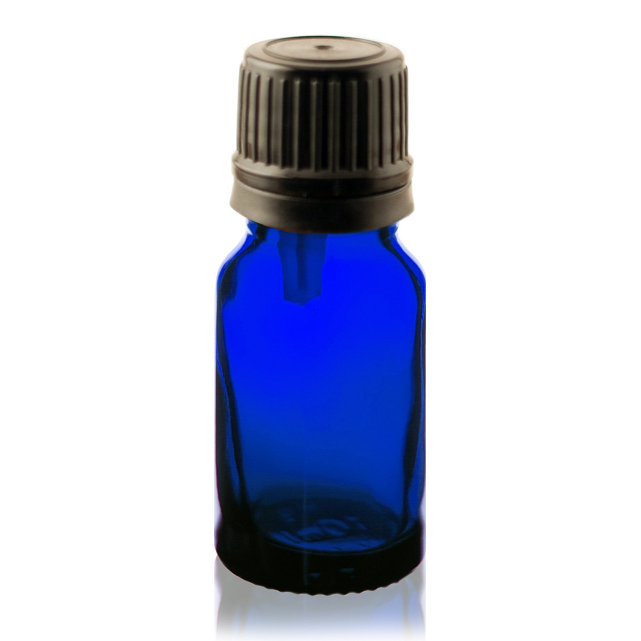 Download 15 ml Cobalt BLUE Euro Dropper Bottles with Black Cap and Inserts