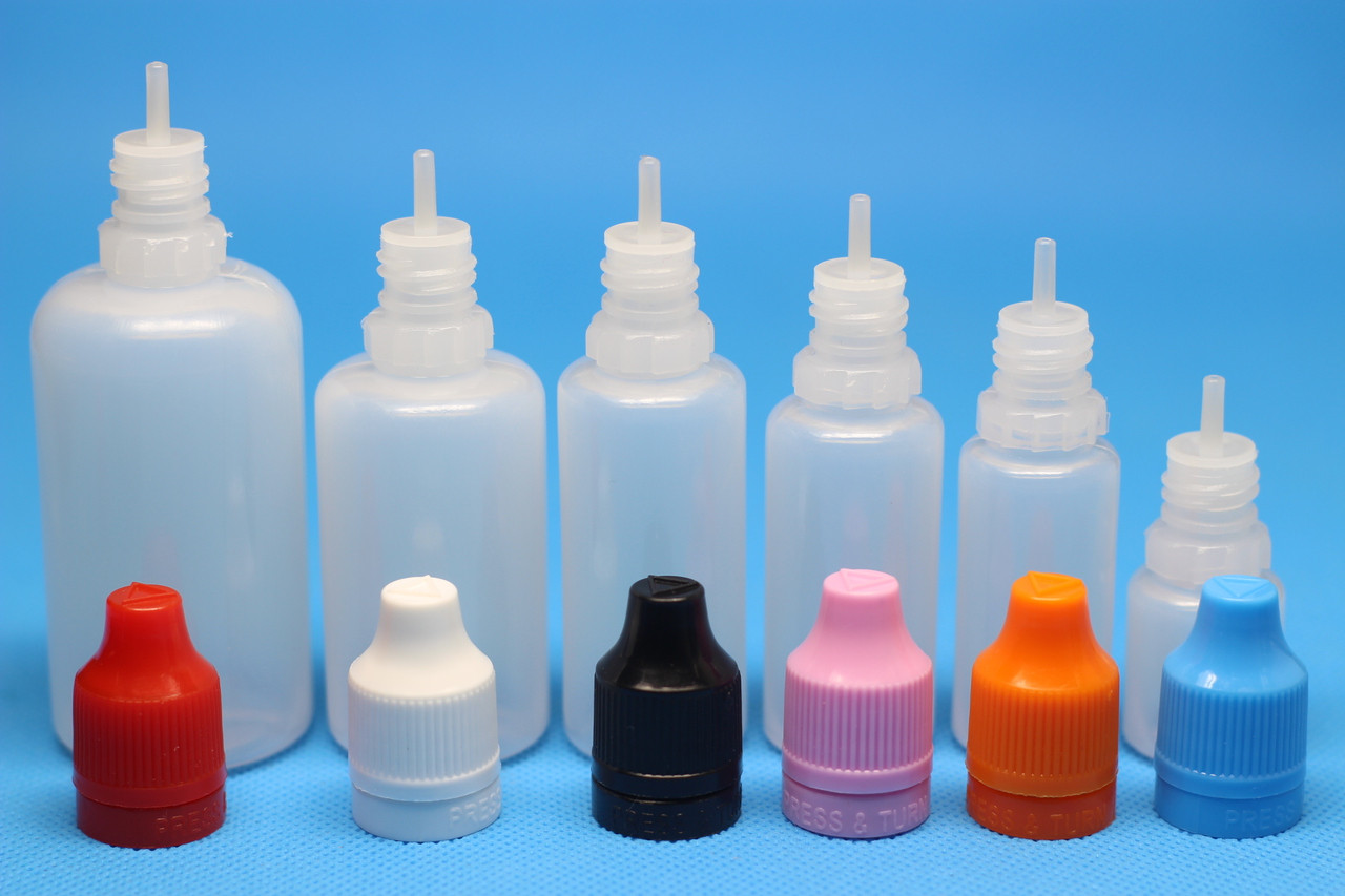 15 ml LDPE Plastic Dropper Bottles with Tamper Evident Black Cap (as