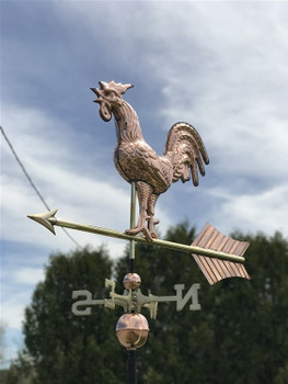 Large Full Bodied Crowing Rooster Weathervane Large Full Bodied Crowing Rooster Weathervane