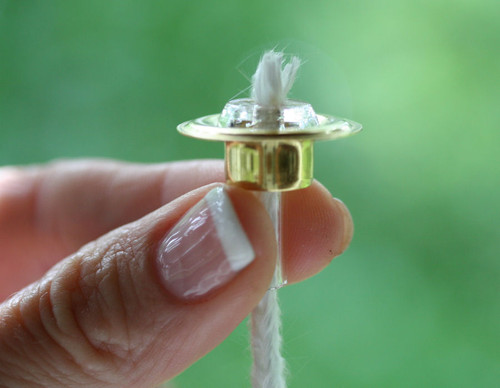 10 Glass Wick Holders with 1" Brass Ring 10 Glass Wick Holders with 1" Brass Ring