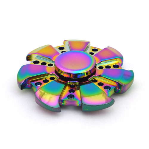 Rainbow precision engineered metal SuperHuman finger spinner executive fidget toy. Rainbow precision engineered metal SuperHuman finger spinner executive fidget toy.