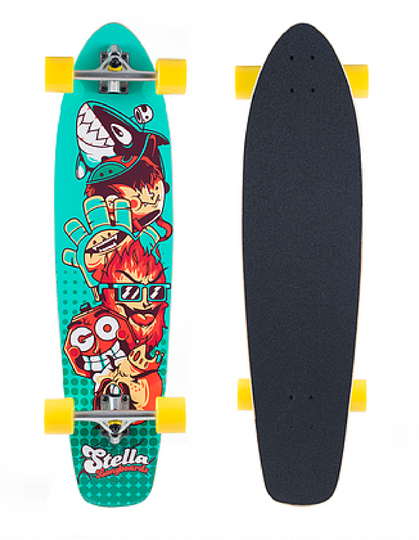 Stella Prebuilt 38" Kicktail Go Skate Longboard Stella Prebuilt 38" Kicktail Go Skate Longboard
