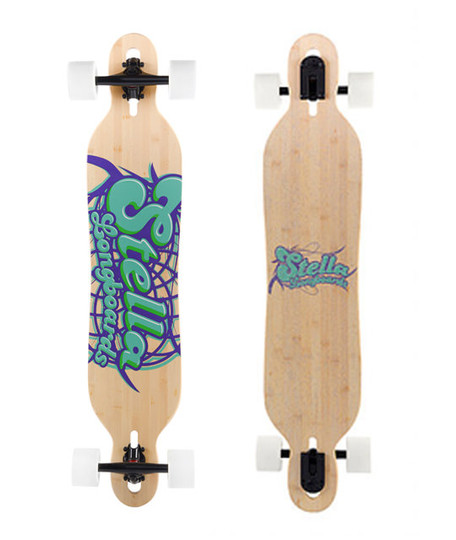 Stella Twin Chamber Chakra Logo Drop Through Longboard Complete- The Longboard Store Stella Twin Chamber Chakra Logo Drop Through Longboard Complete- The Longboard Store