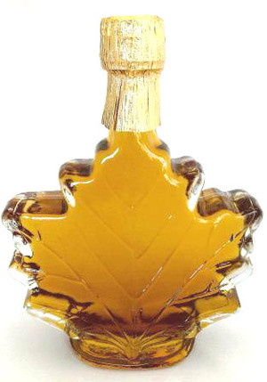 250ml Pure Maple Syrup Amber Rich / Medium Amber Glass Maple Leaf Kosher