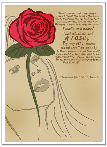 Rose, Romeo an Juliet Literary Poster
