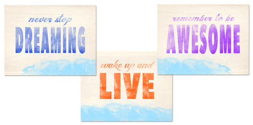 Dream, Live and Be Awesome Inspirational Posters