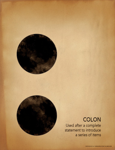 Colon Grammar, Punctuation and Writing Poster