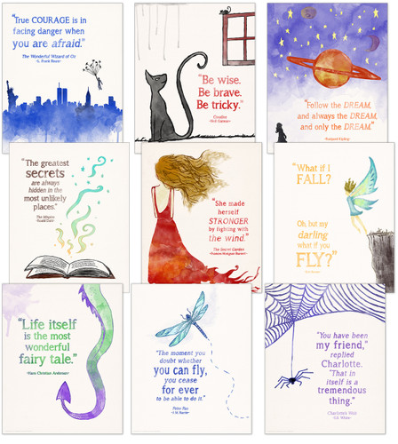 Beloved Children's Literature Inspirational Quote Poster Set