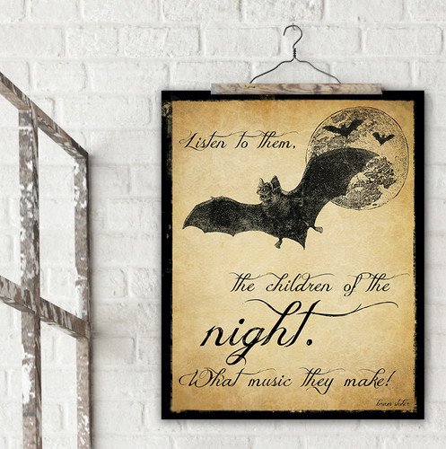 Children of the Night Dracula Literary Quote. Vintage Style Fine Art Print For Classroom, Library, Home or Dorm