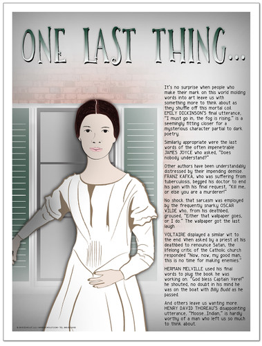 Last Words Famous Authors Literary Fine Art Print Featuring Dickinson, Thoreau, Kafka, and Wilde