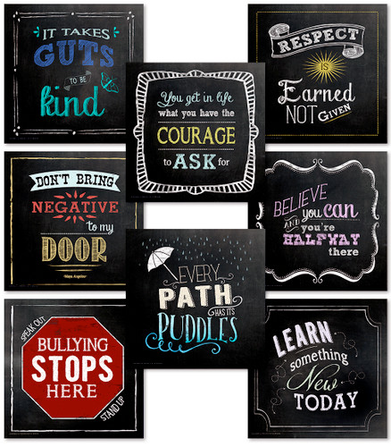 Chalkboard Style Guidance Poster Set of 8