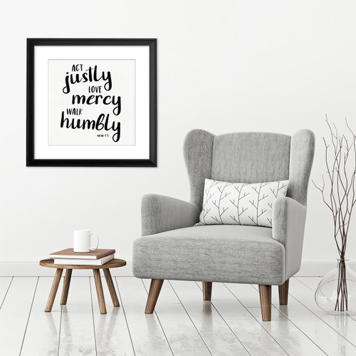 Act Justly - Spiritual Art Print Verse For Dorm, Nursery, or Home.