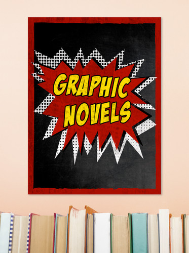 Graphic Novels - Library Fine Art Print for Library, Classroom, or School
