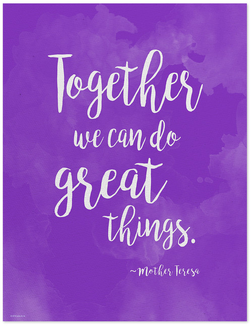 Great Things - Mother Teresa Diversity Quote Poster. Fine 