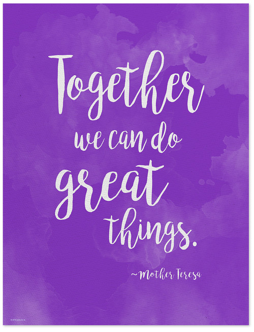 Great Things - Mother Teresa Diversity Quote Poster. Fine Great Things - Mother Teresa Diversity Quote Poster. Fine