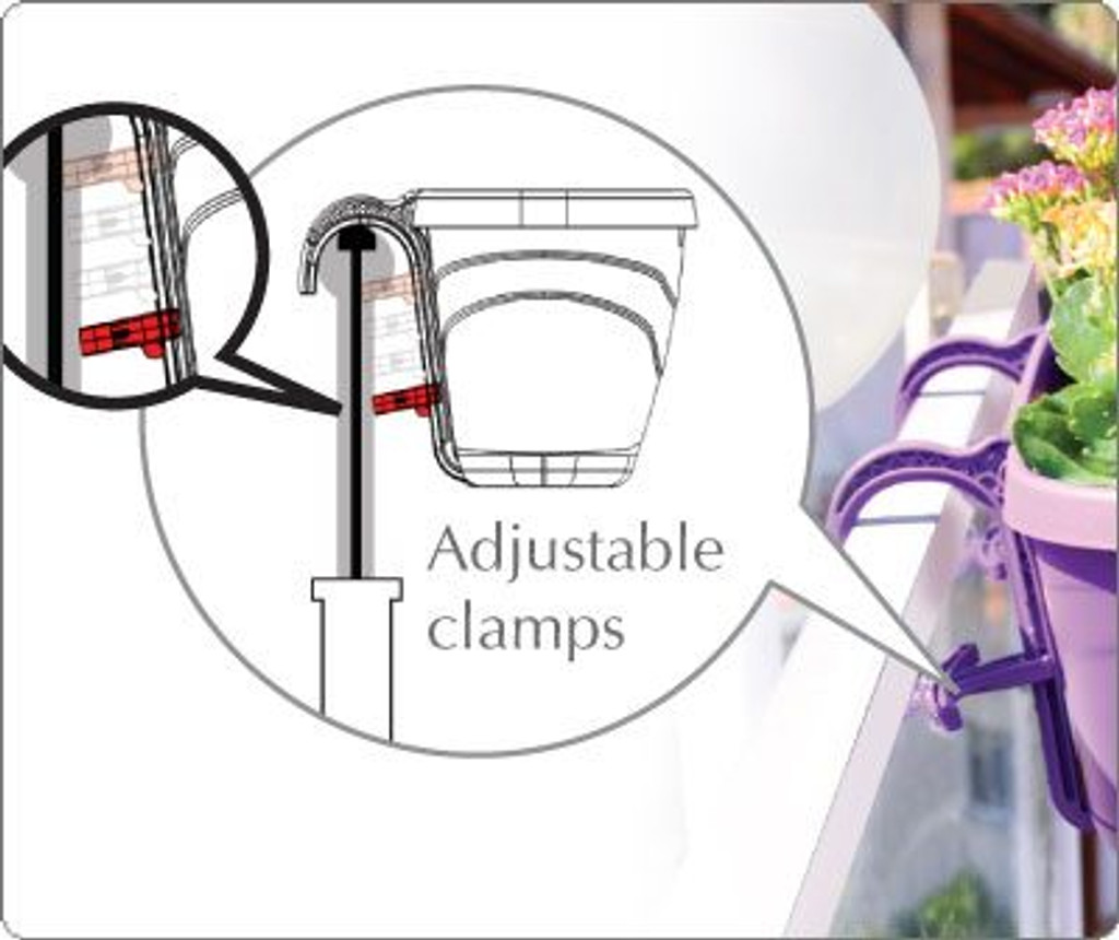 How to hang flower pots to railing , flower pots for railing system, built in .