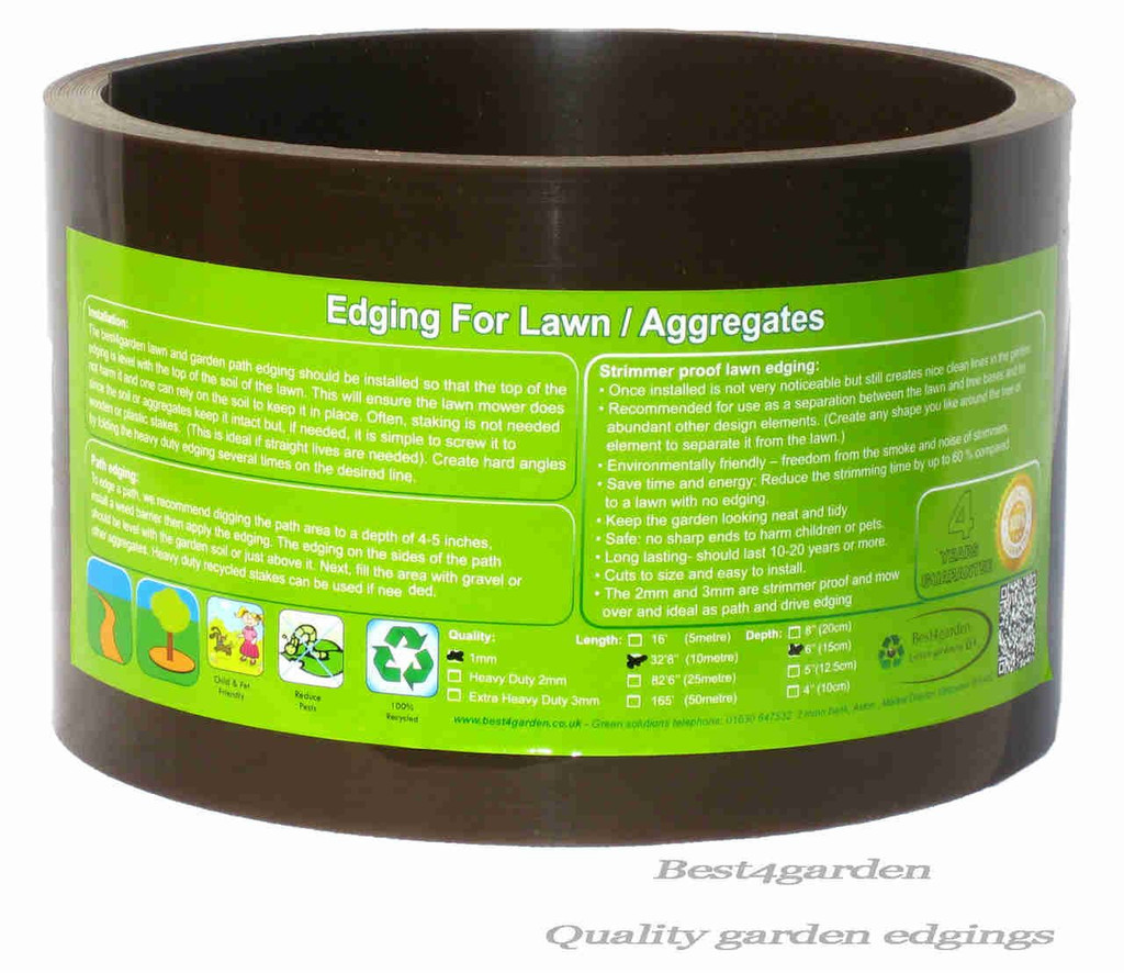 Plastic lawn edging roll