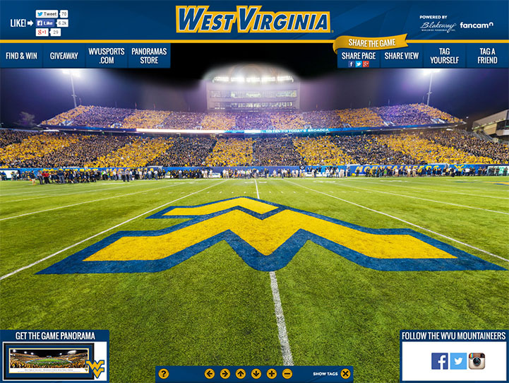 West Virginia Mountaineers 360 Gigapixel Fan Photo