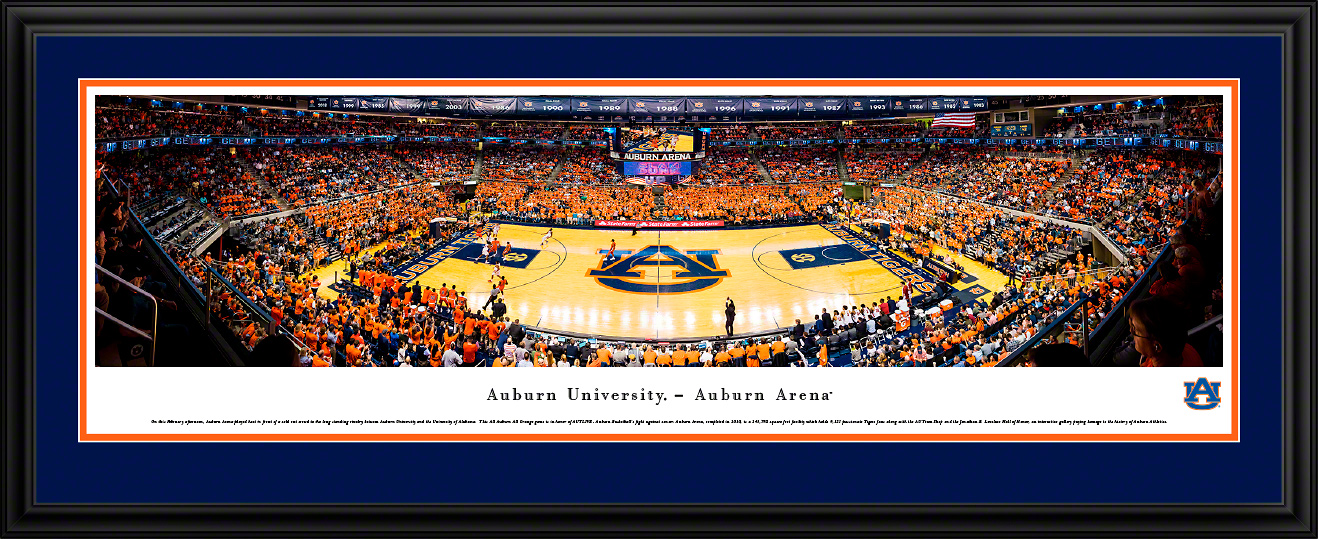 Auburn Tigers Basketball Panoramic Fan Cave Wall Decor - Auburn Arena Picture