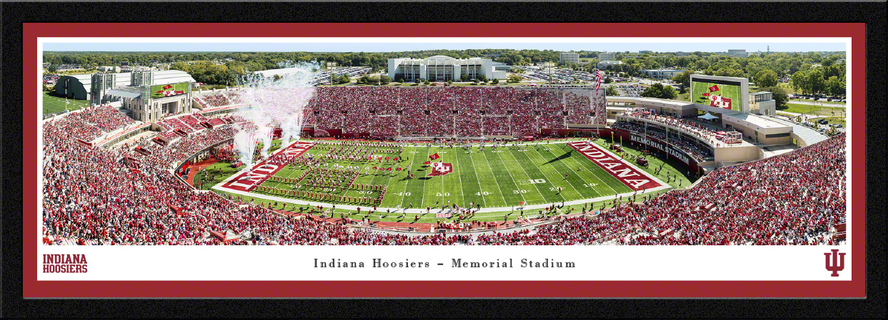 Indiana Hoosiers Football Panoramic Poster - Memorial Stadium Fan Cave Decor