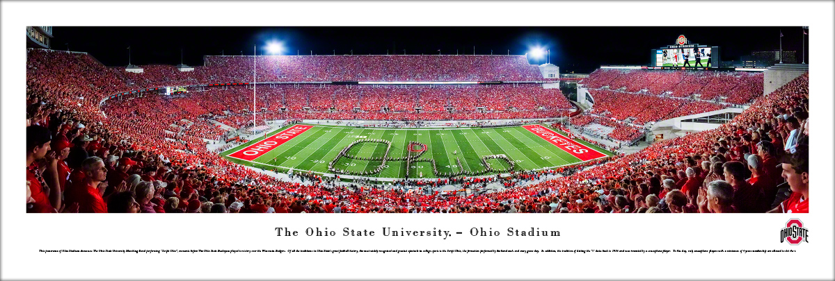 Ohio State Buckeyes Football Panorama - Marching Band Script - Ohio Stadium