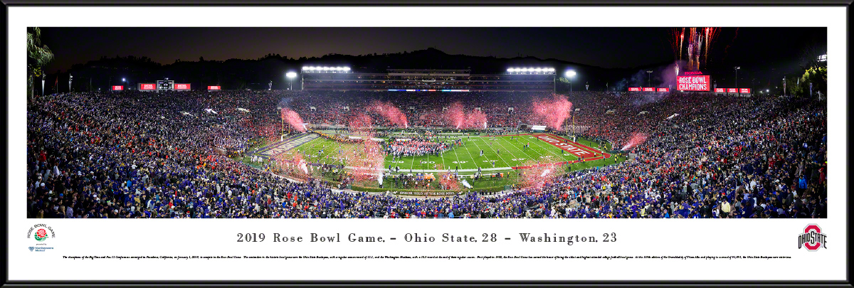 2019 Rose Bowl Game - Victory Celebration Panoramic Poster - Ohio State Buckeyes
