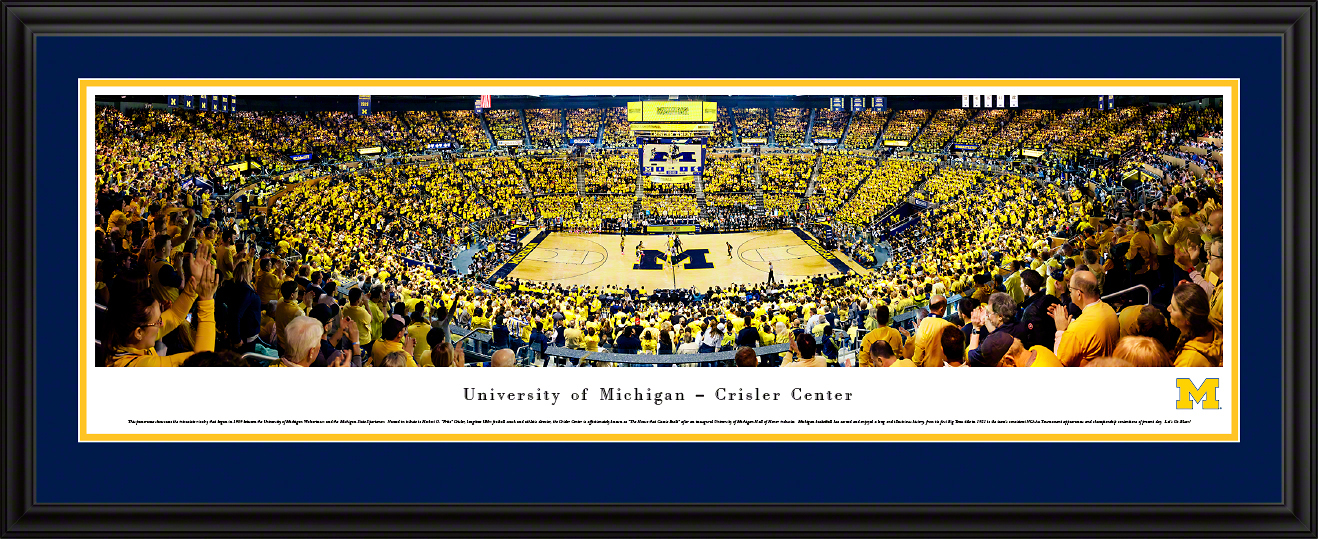Michigan Wolverines Basketball Panoramic Poster - Crisler Center