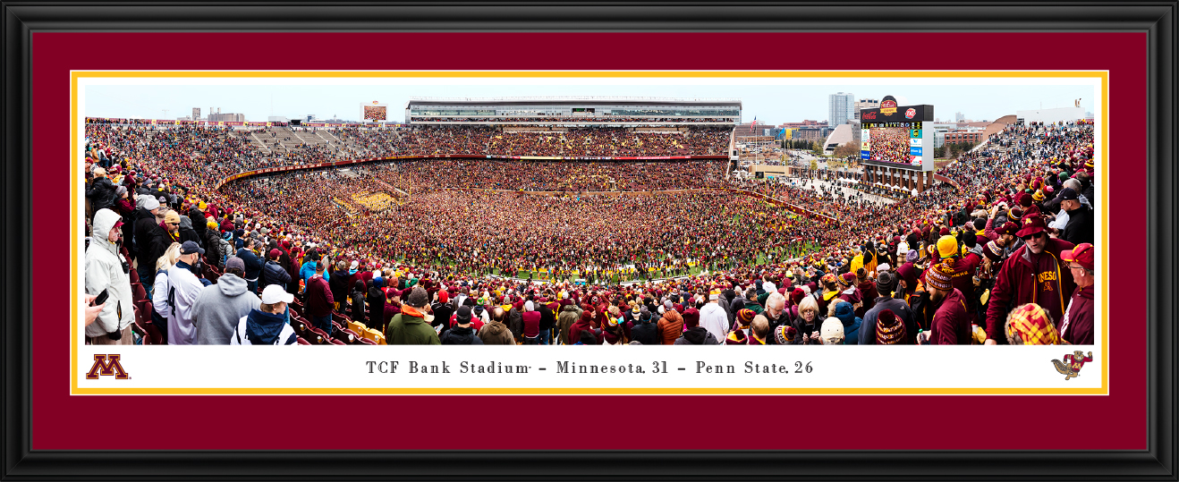 Minnesota Golden Gophers vs Penn State Football Panoramic Poster - Storming the Field Picture