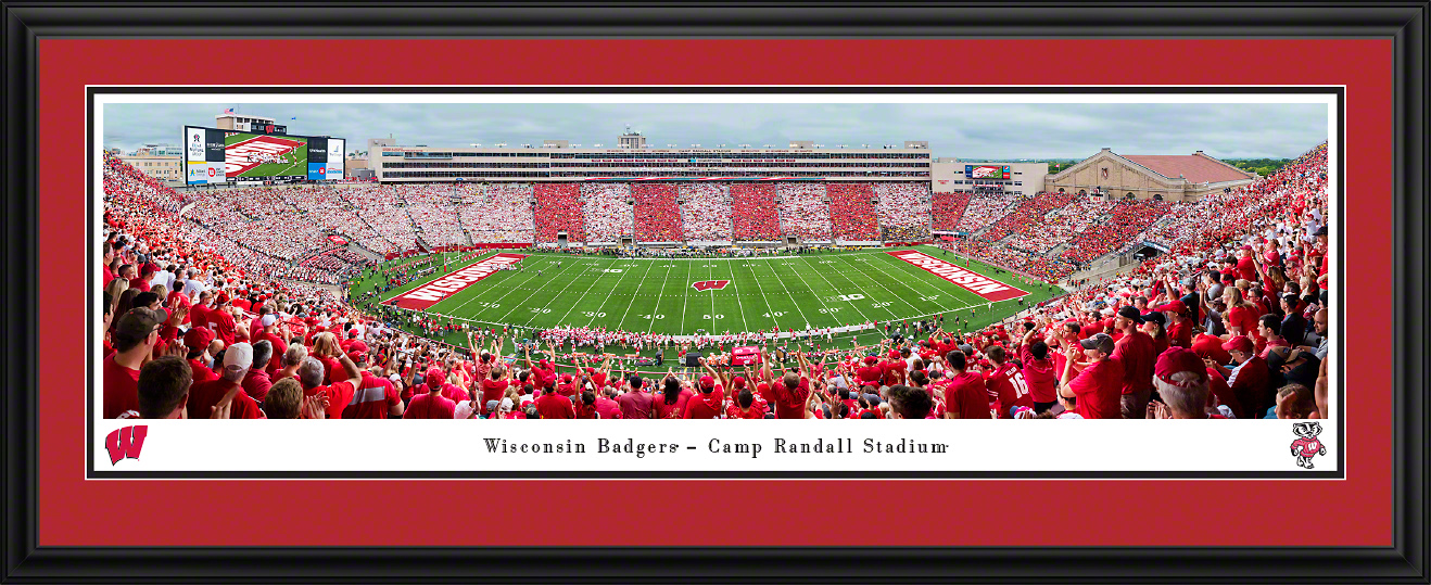 Wisconsin Badgers Football Panoramic Poster - Camp Randall Stadium Picture