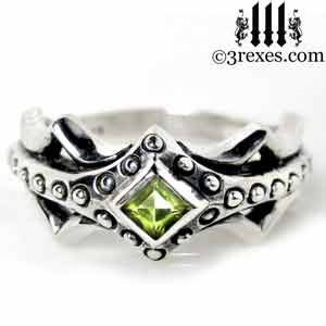 fairy-princess-engagement-ring-green-peridot-stone-sterling-silver-friendship-band-august-birthstone-jewelry-with-studs