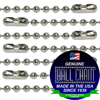 3 Nickel Plated Steel Ball Chains with Connector 18 Inch Length