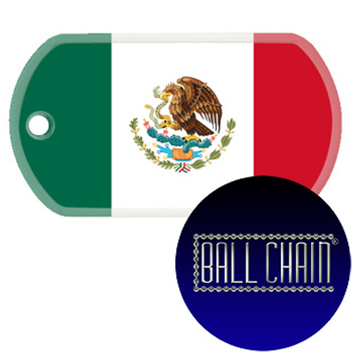 cuba flag color printed rolled edge stainless steel dog tag ball